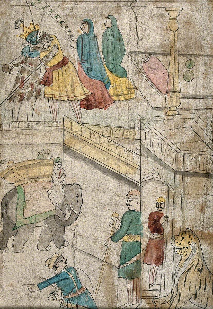 An Indian Deity Embraces a Poor Man