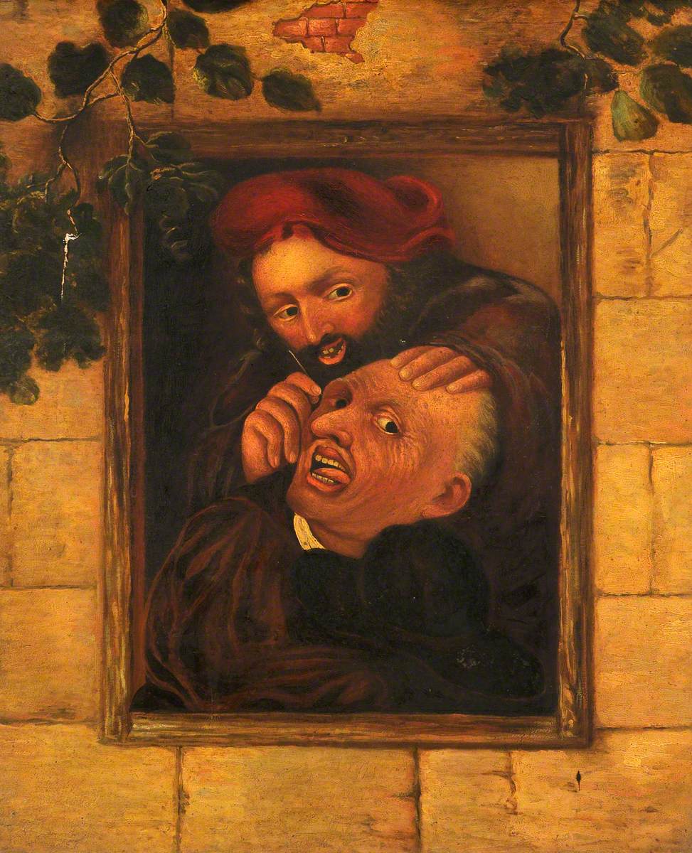 A Surgeon Operating on a Man's Head