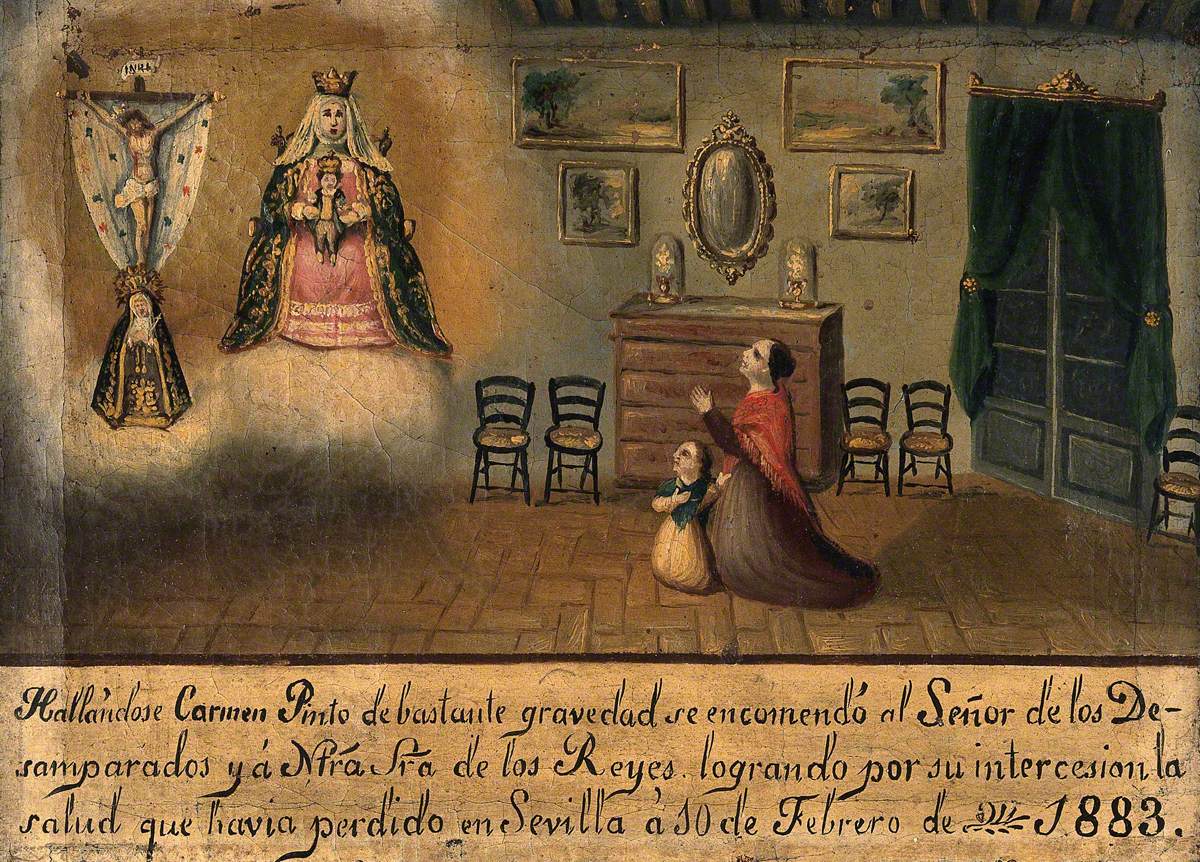 Carmen Pinto Praying to the Virgin and Christ, Seville