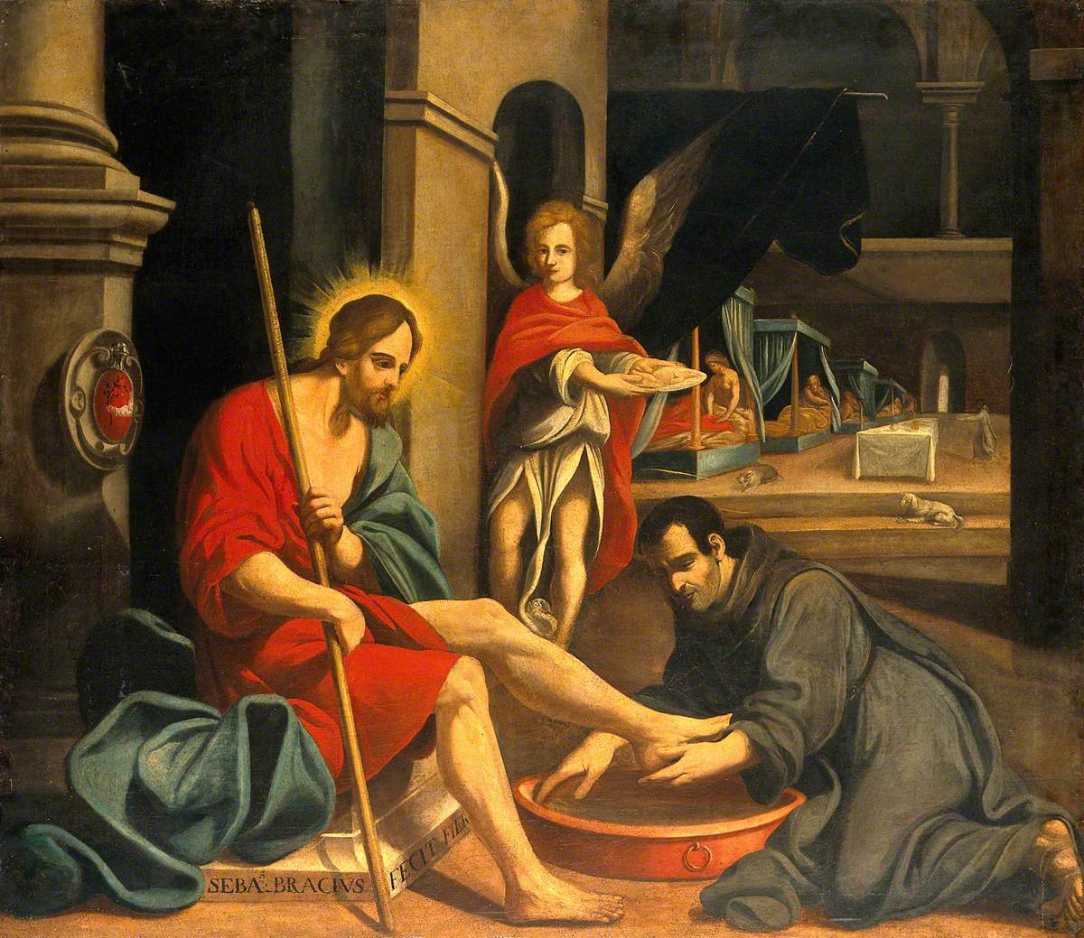 A Monastic Saint Washing Christ's Feet in a Hospital