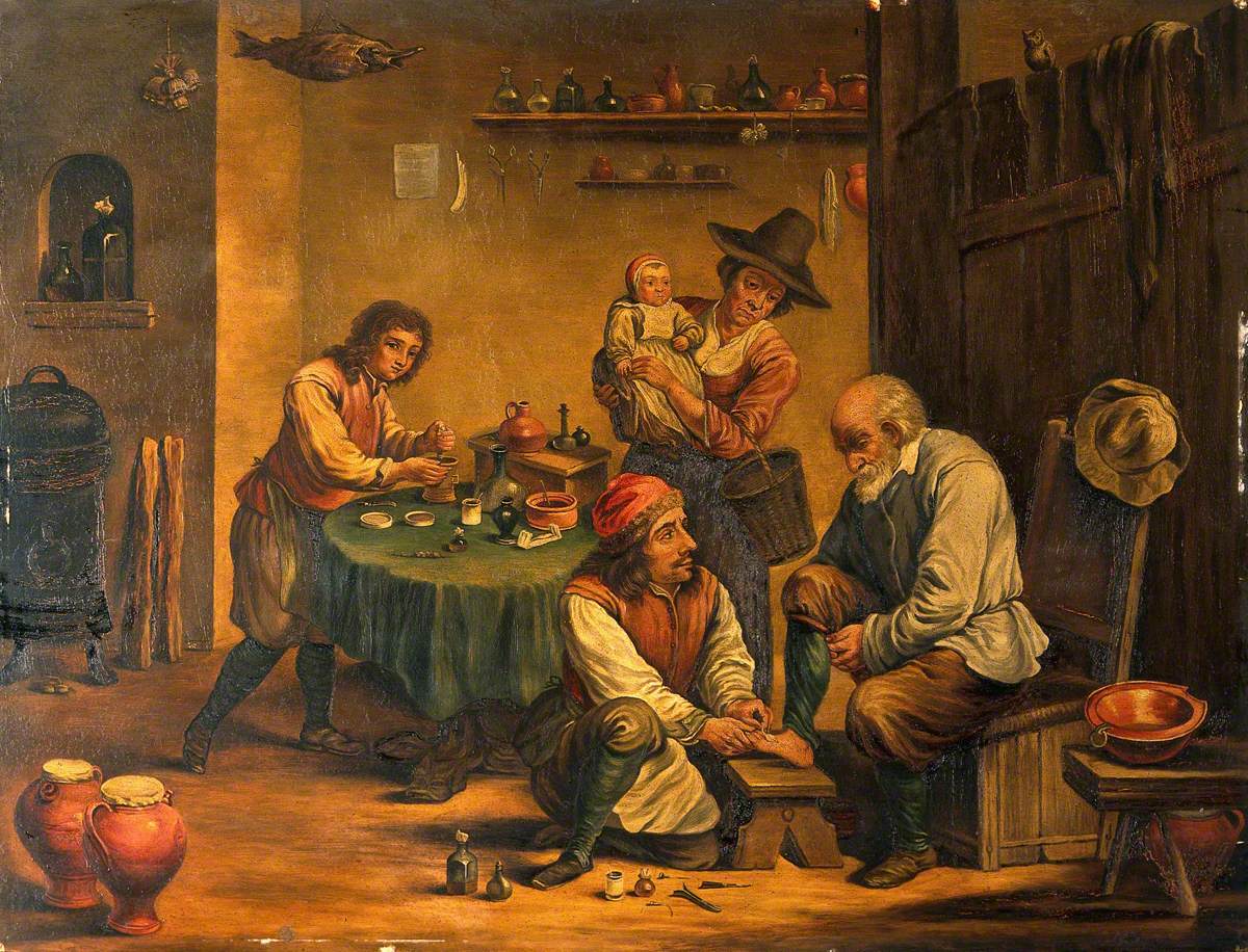 A Surgeon Operating on a Man's Foot