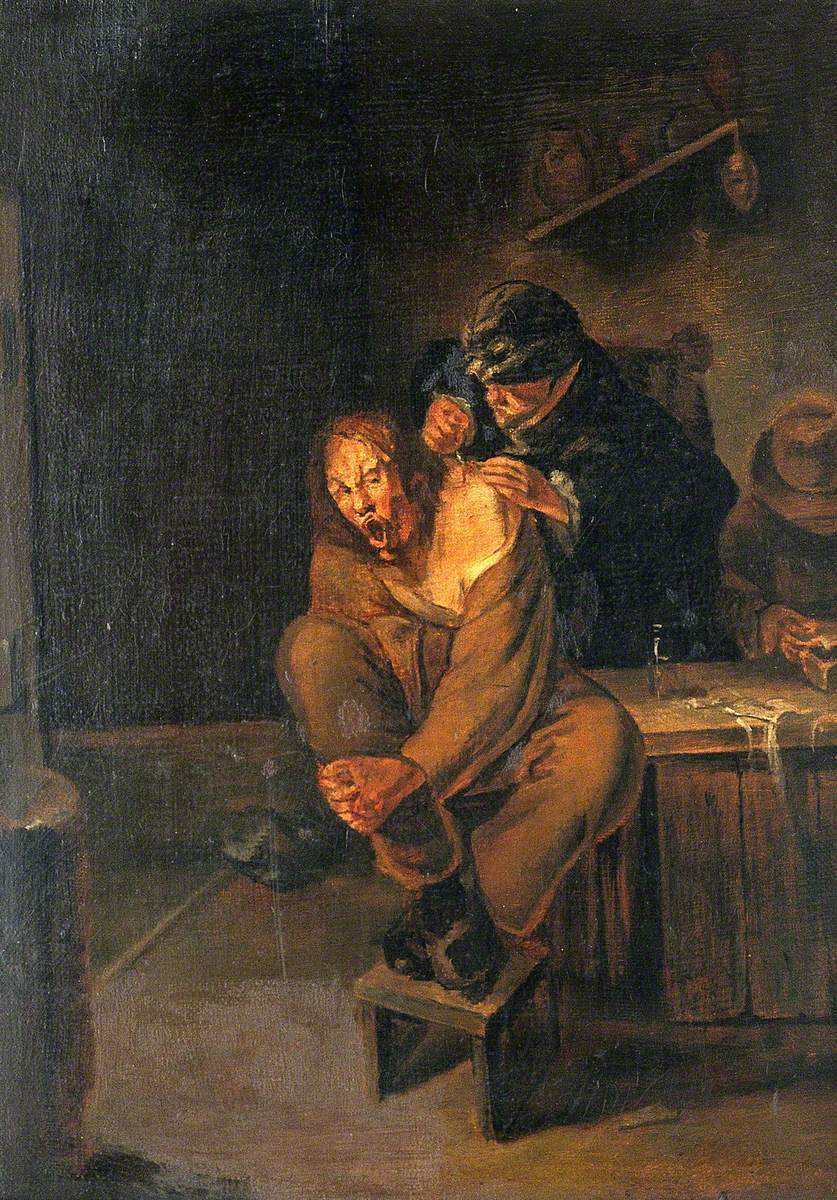 A Surgeon Operating on a Man's Shoulder