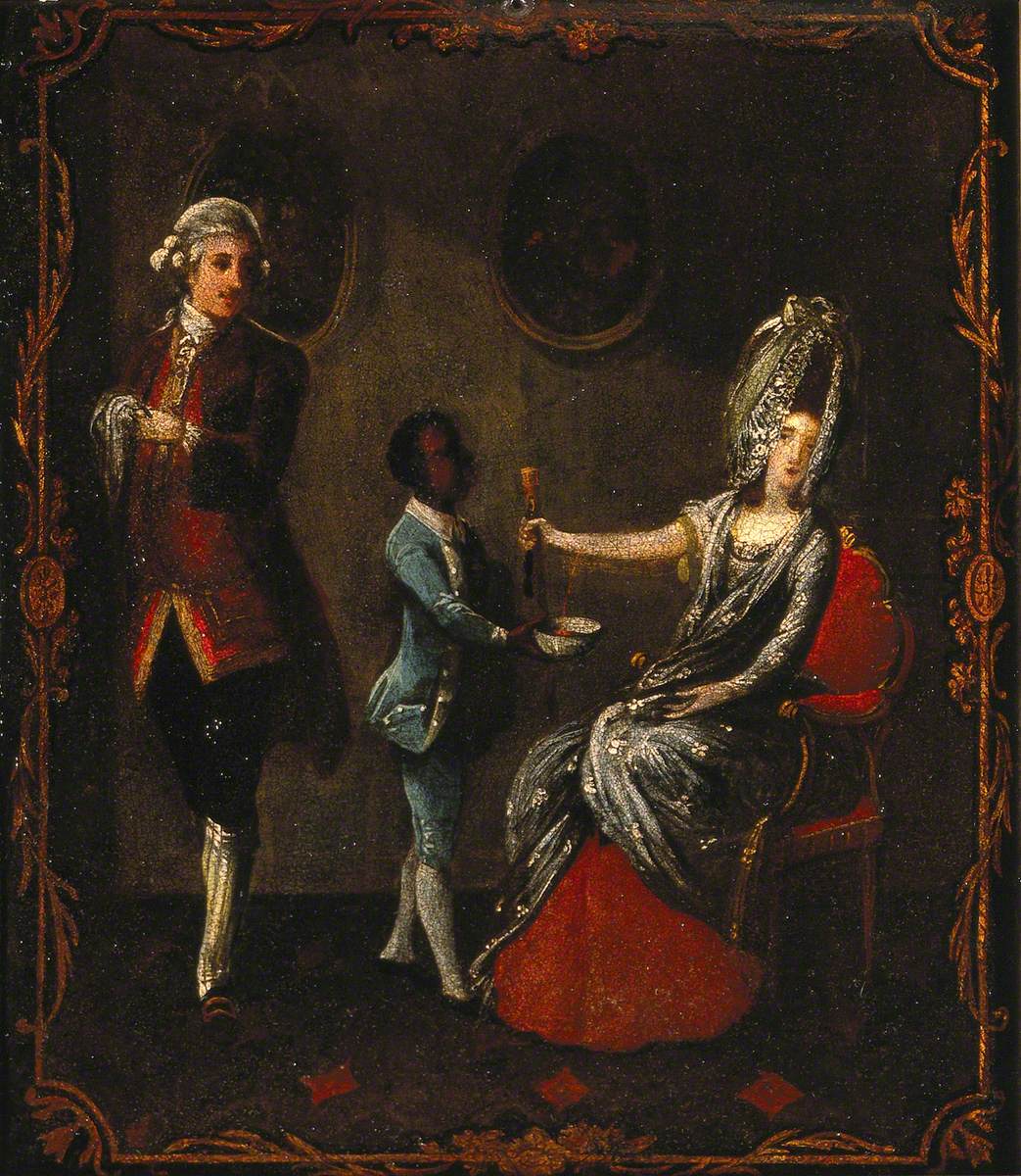 A Surgeon and His Black Assistant Letting Blood from a Lady's Arm