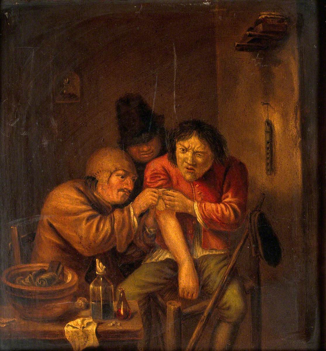 A Surgeon Attending to a Man's Arm