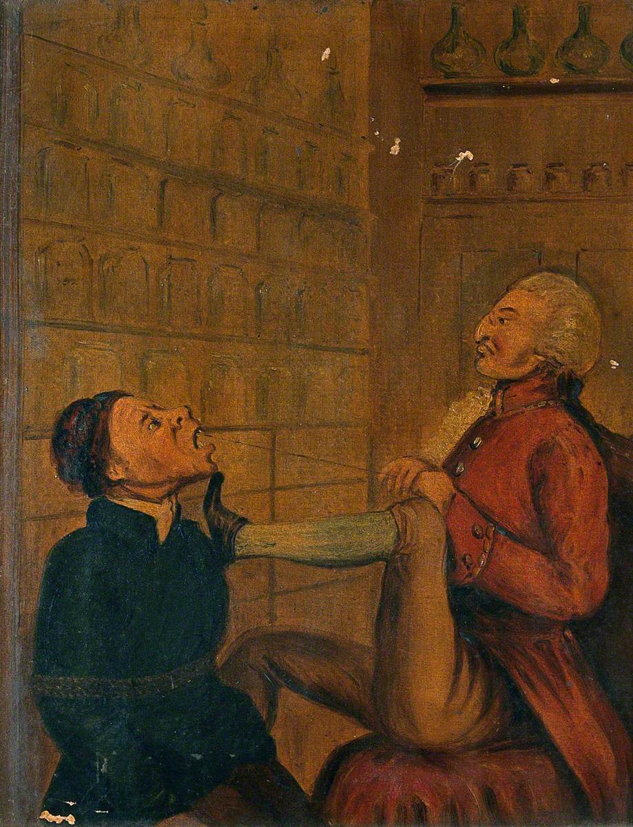 A Surgeon-Apothecary Pulling Out a Man's Tooth