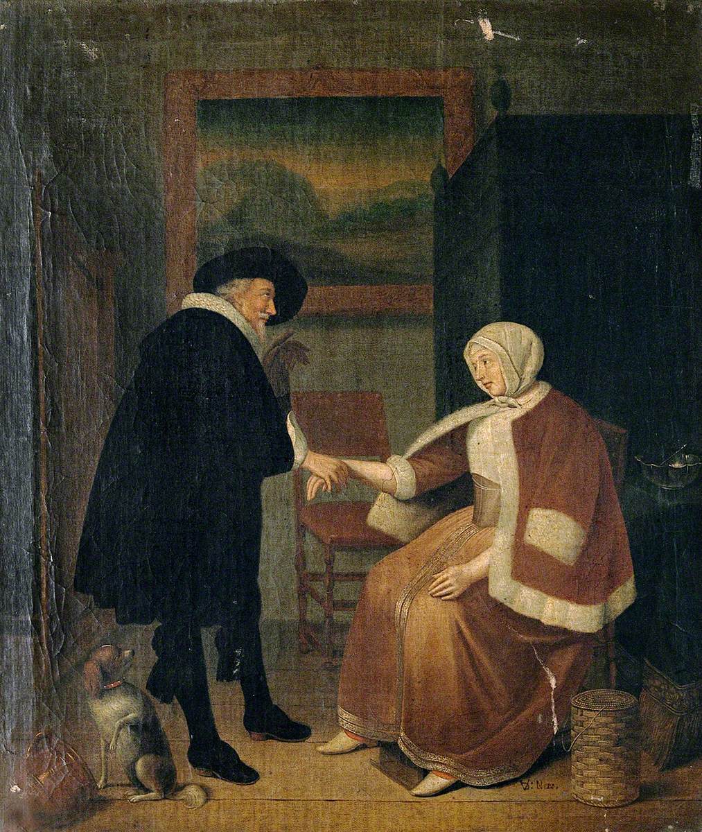 A Physician Taking a Woman's Pulse