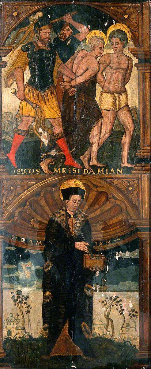 Saint Cosmas and Saint Damian Being Taken to Martyrdom (above) and Saint Damian (below)
