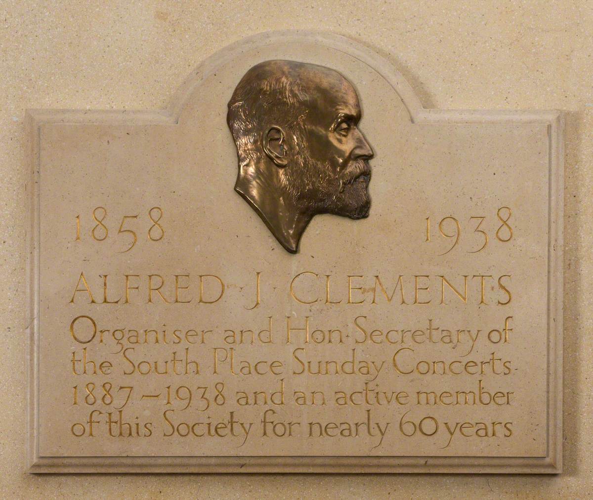 Memorial Plaque for Alfred Joseph Clements (1858–1938)