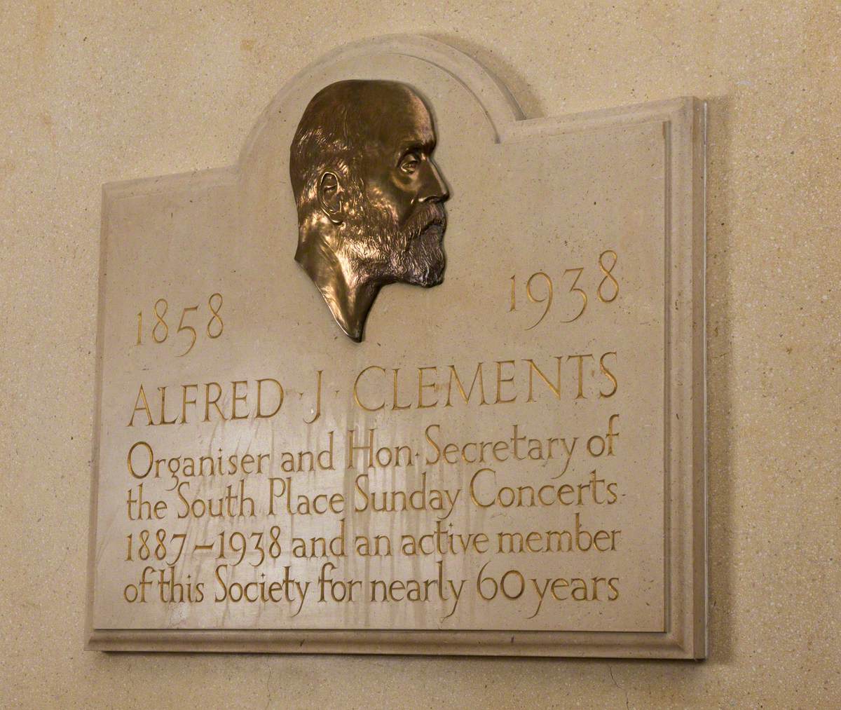 Memorial Plaque for Alfred Joseph Clements (1858–1938)