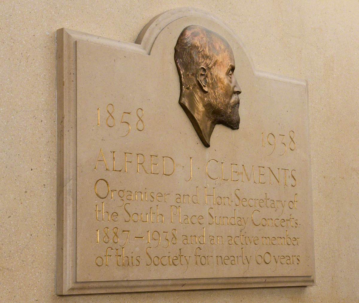 Memorial Plaque for Alfred Joseph Clements (1858–1938)