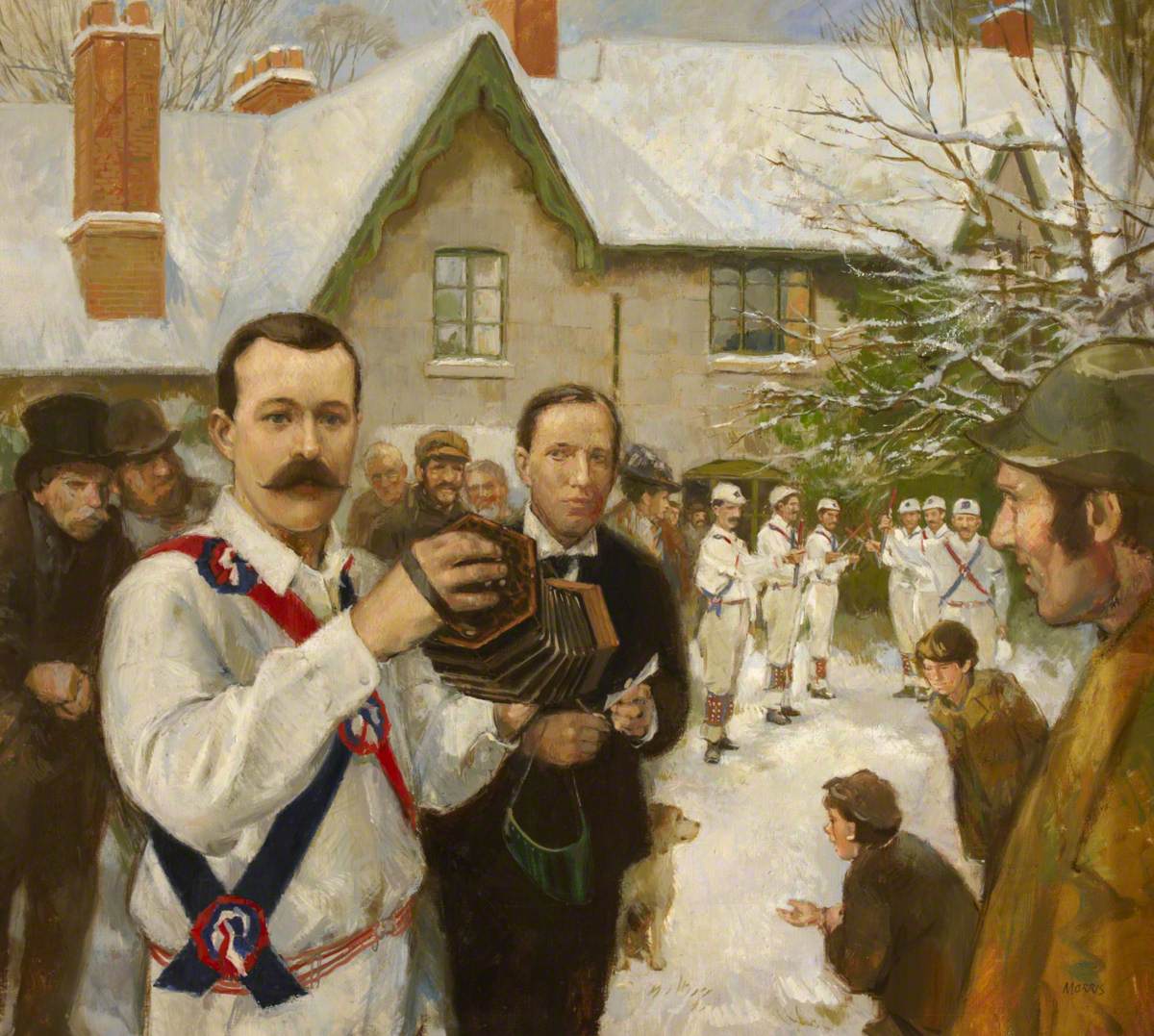 The Folklorist, Cecil Sharp, Meeting William Kimber in 1899. Painting by Anthony Morris.
