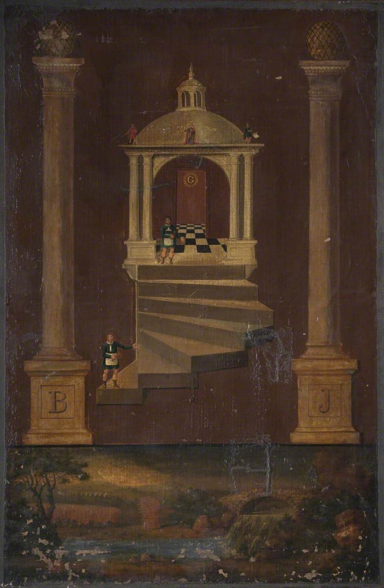 Second degree masonic tracing board, 1819