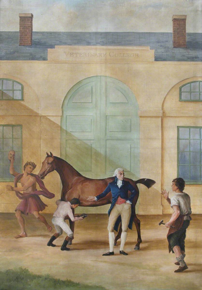 Saint Bel Demonstrates in Front of the Royal Veterinary College