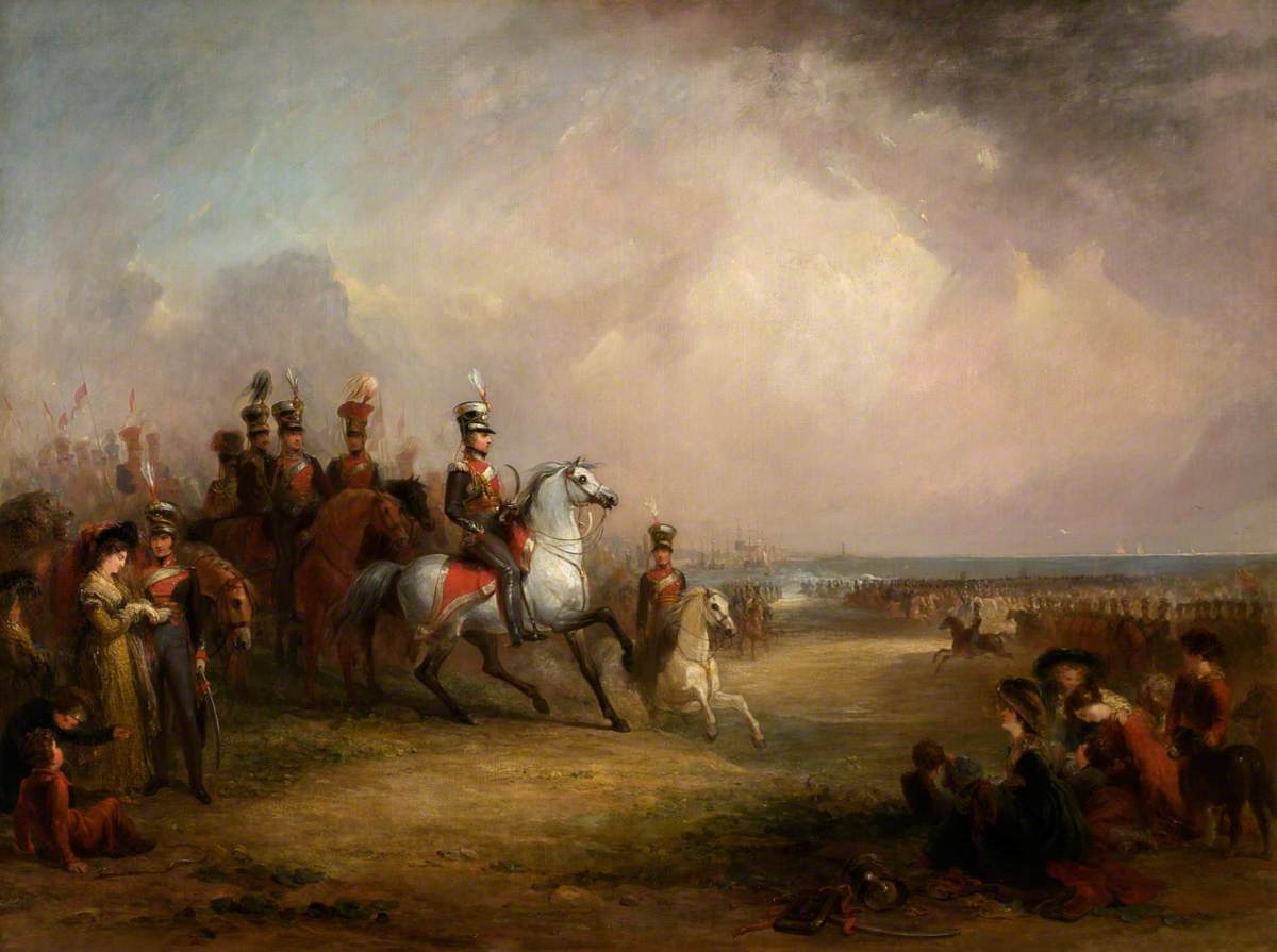 Colonel Sir John Leicester, Bt, and the King's Cheshire Yeomanry Cavalry Exercising on the Sands at Liverpool