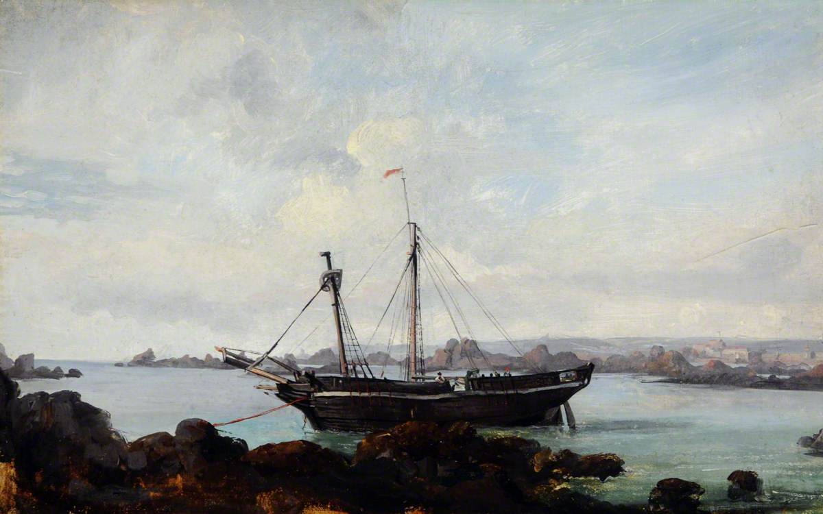 Wreck of the Brig 'Caroline', St Clement's, Jersey