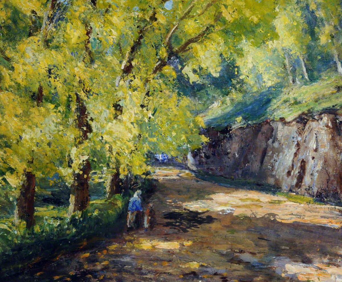 Wooded Lane with Figures