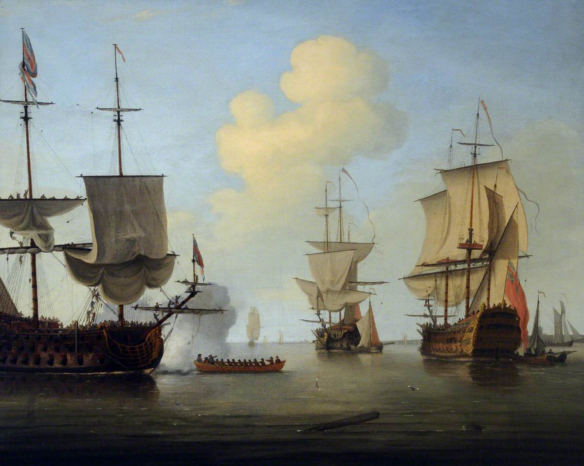 Shipping Scene with a Laden Man o' War