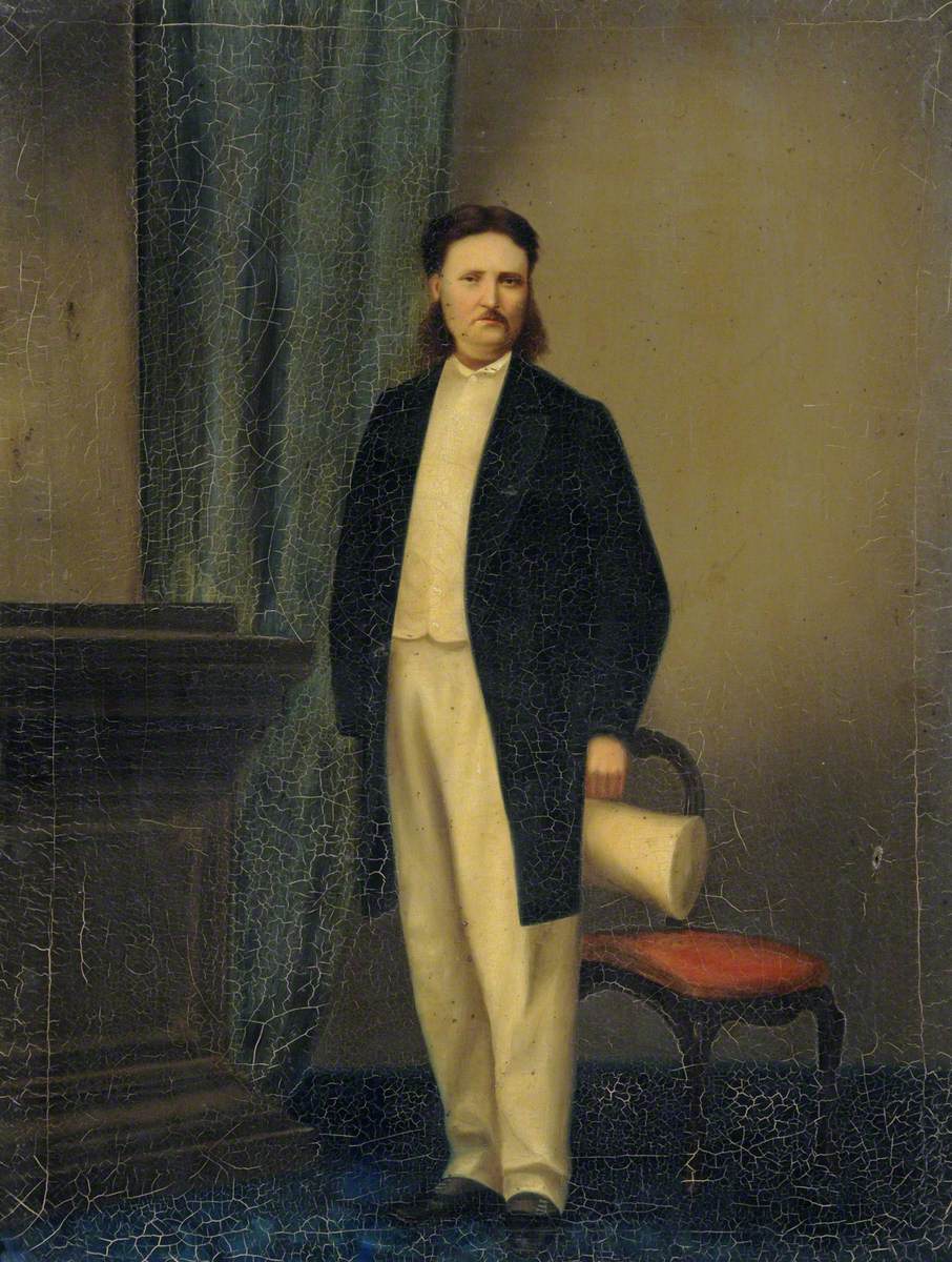 Portrait of a Gentleman in White Trousers and a Black Coat