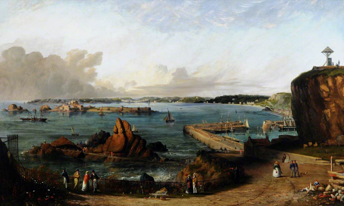 St Aubin's Bay from Mount Bingham, 1875