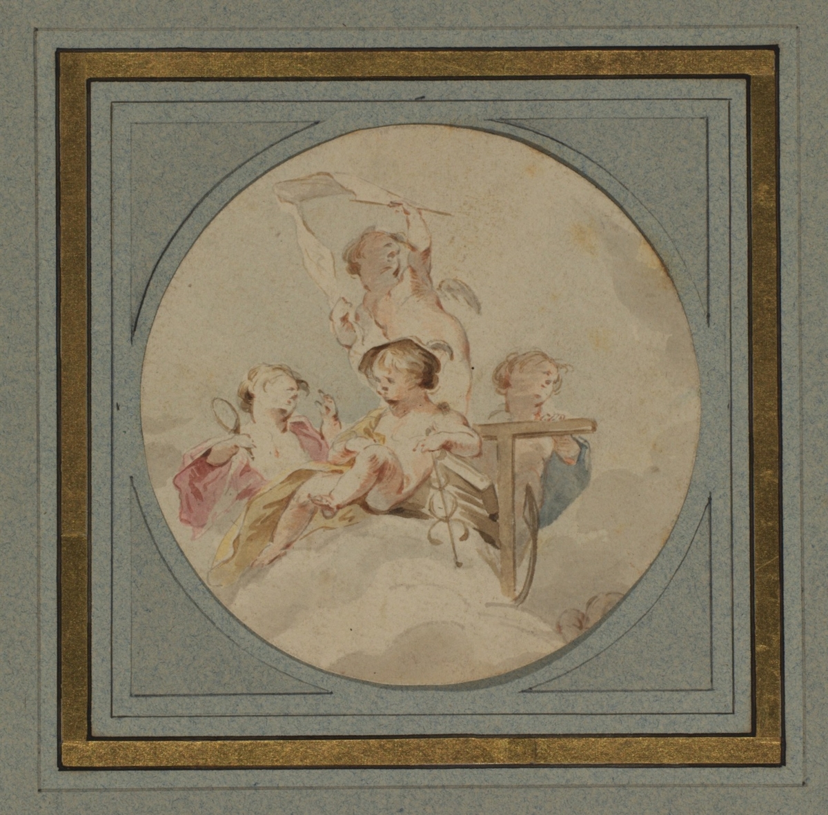 Four Cupids on a Cloud