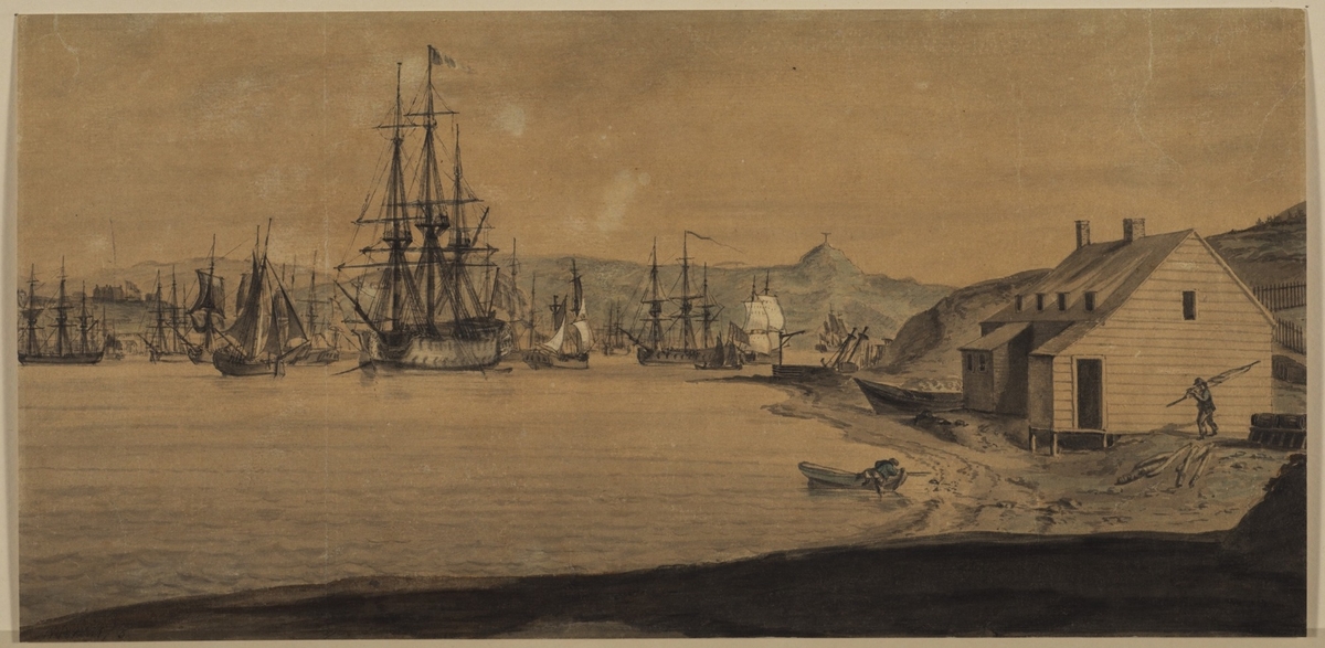 Coast Scene with Boats in a Harbour