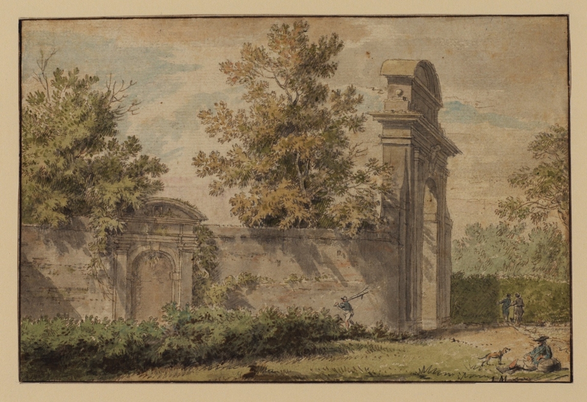 Garden Wall and Arch with Figures – Outside Bologna