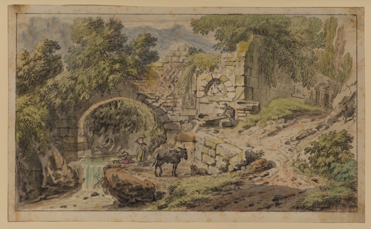 Landscape with Figures by a Bridge and Stream