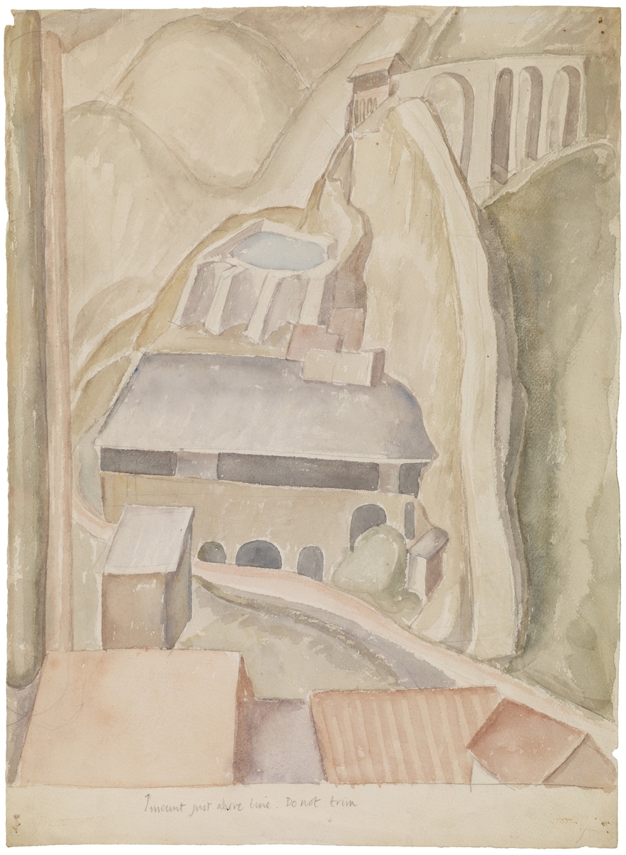 Cement Factory at L'Estaque (1) (recto); Sketch of a Road Leading to a Church (verso)