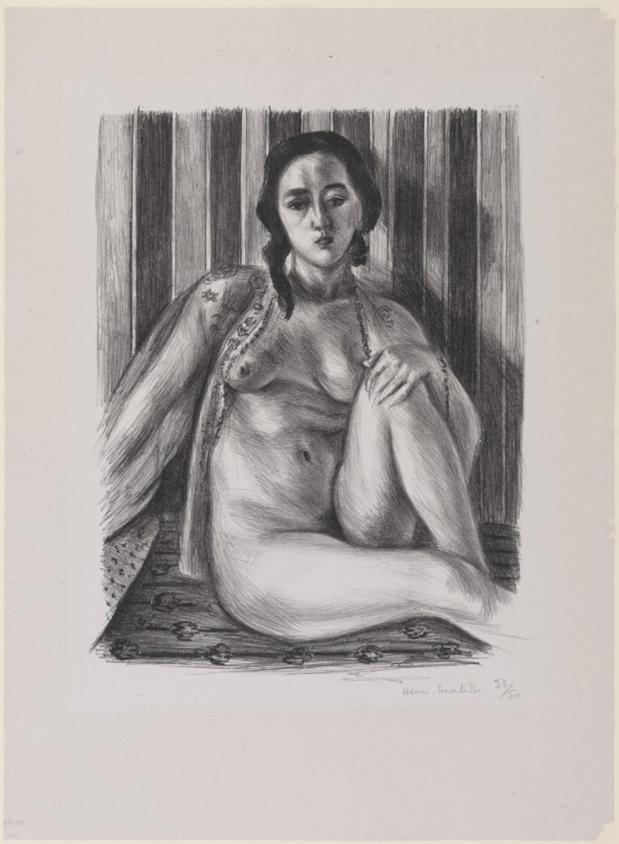Seated Nude Woman, with Tulle Blouse
