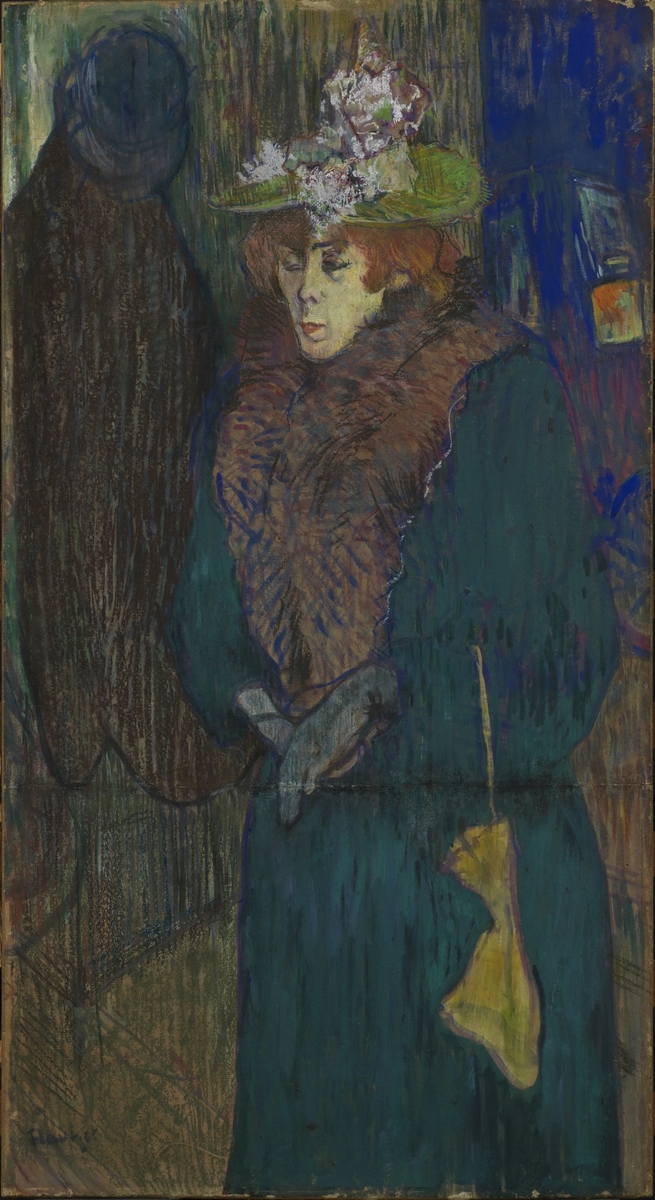 Jane Avril in the Entrance to the Moulin Rouge, Putting on her Gloves