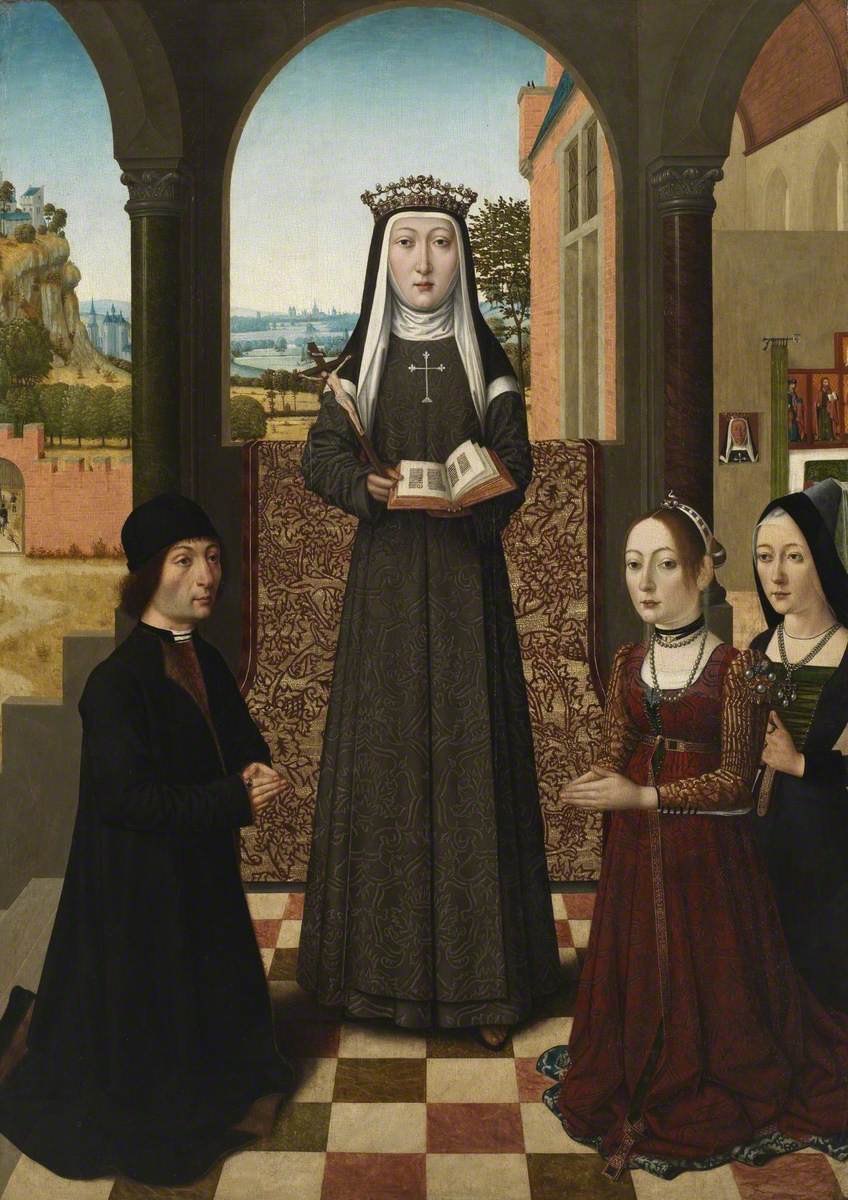 Saint Catherine of Bologna with Three Donors