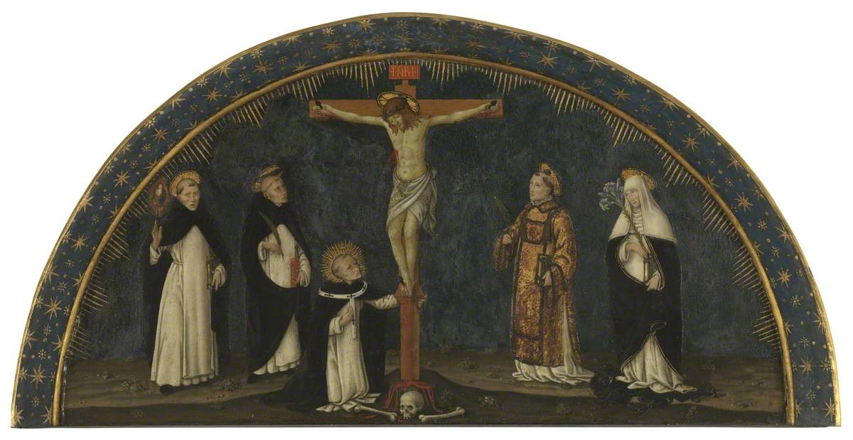 Crucifixion with Saints Vincent Ferrer, Peter Martyr, Stephen, Catherine of Siena and the Blessed Antonius at the Foot of the Cross