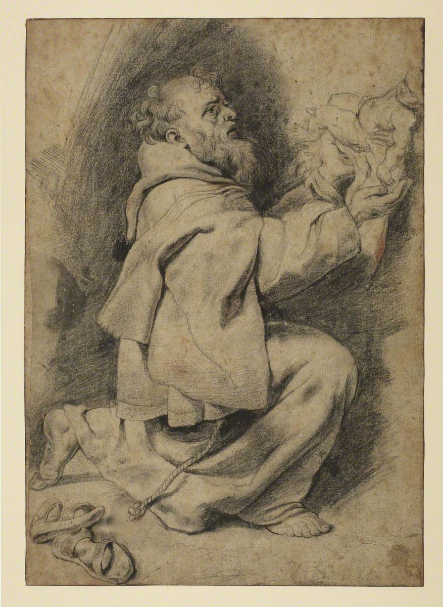 Saint Francis Kneeling, Receiving the Infant Christ