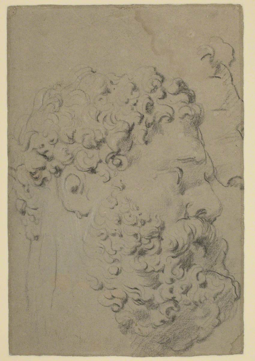 Studies of the Head and Profile of the Farnese Hercules Seen from a Lower Viewpoint