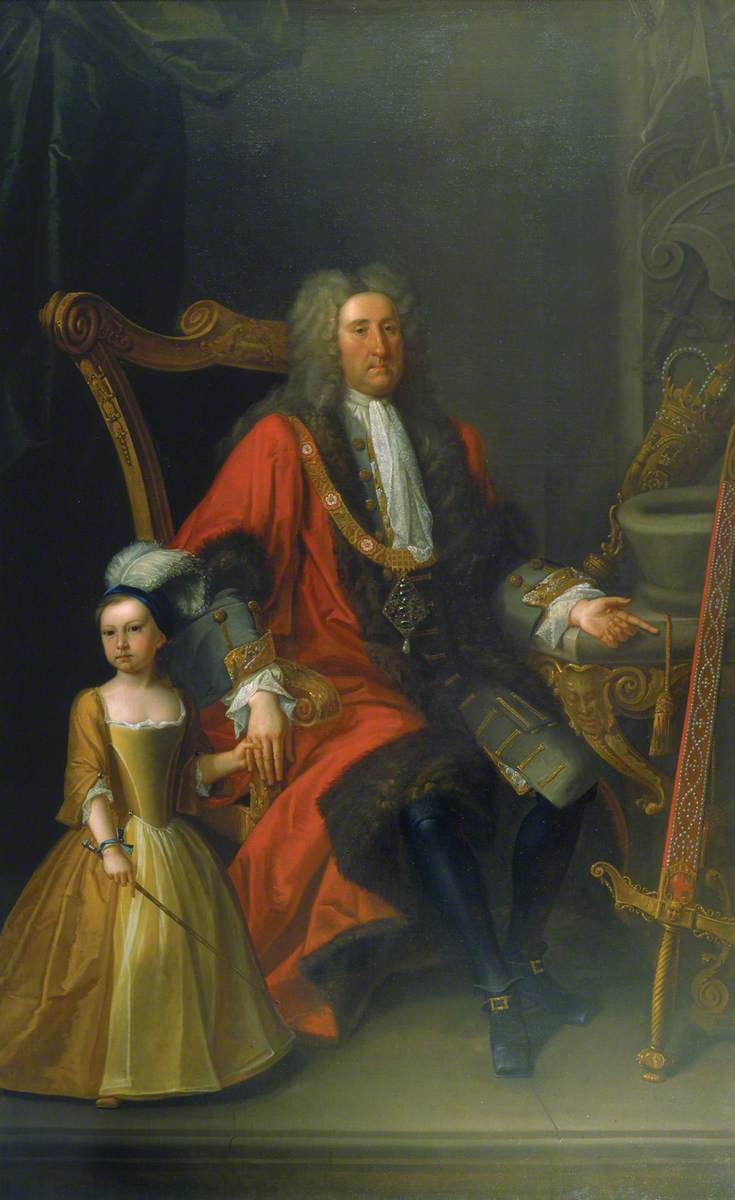 Sir Charles Peers (1661–1736), Lord Mayor of London (1715/1716), and His Daughter Mary (b.1710)