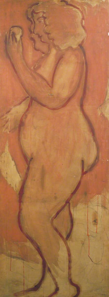Single Leaf of a Screen, Standing Nude in Profile