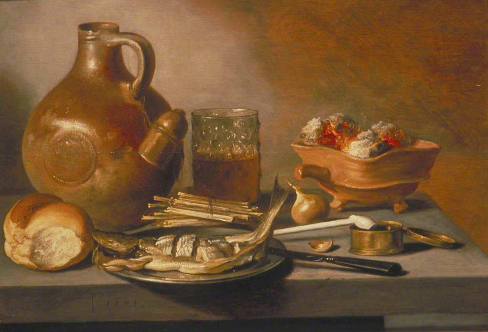 Still Life with Jug, Herring and Smoking Requisites