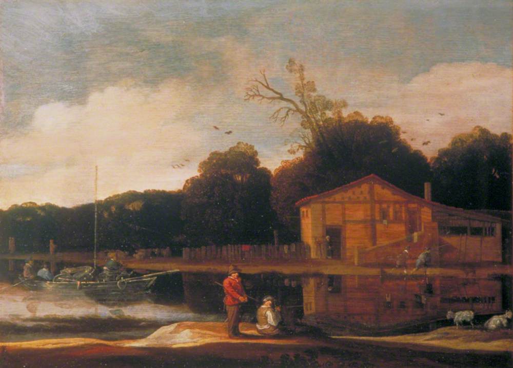 Cottage on a Canal with a Trekschuit