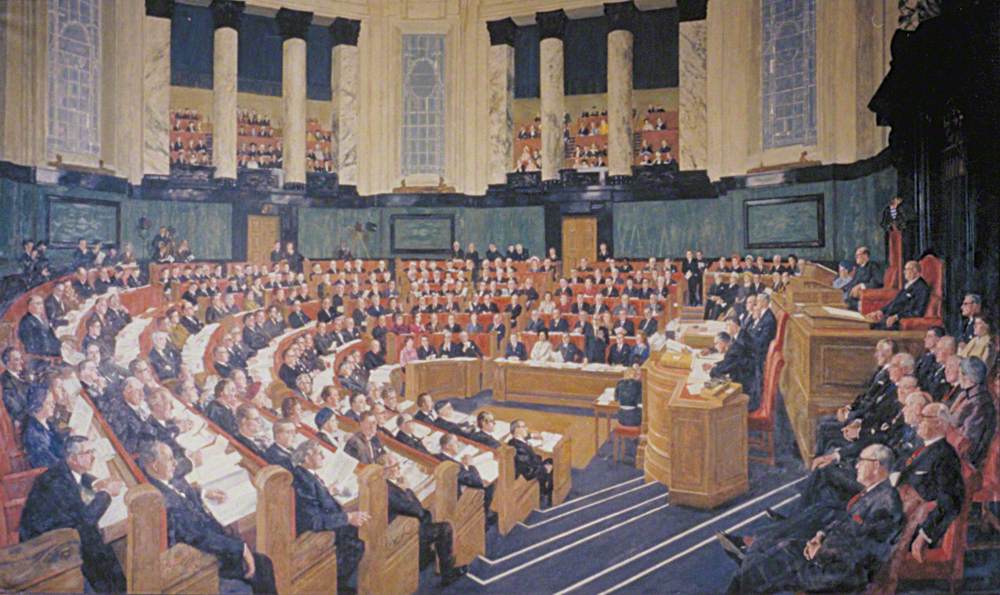 The First Meeting of the Greater London Council in the County Hall, 1964