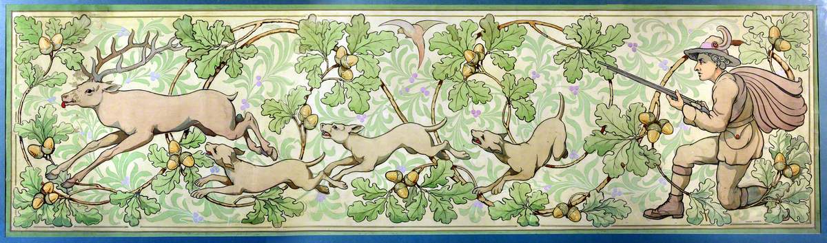 Stag Hunt Frieze Design