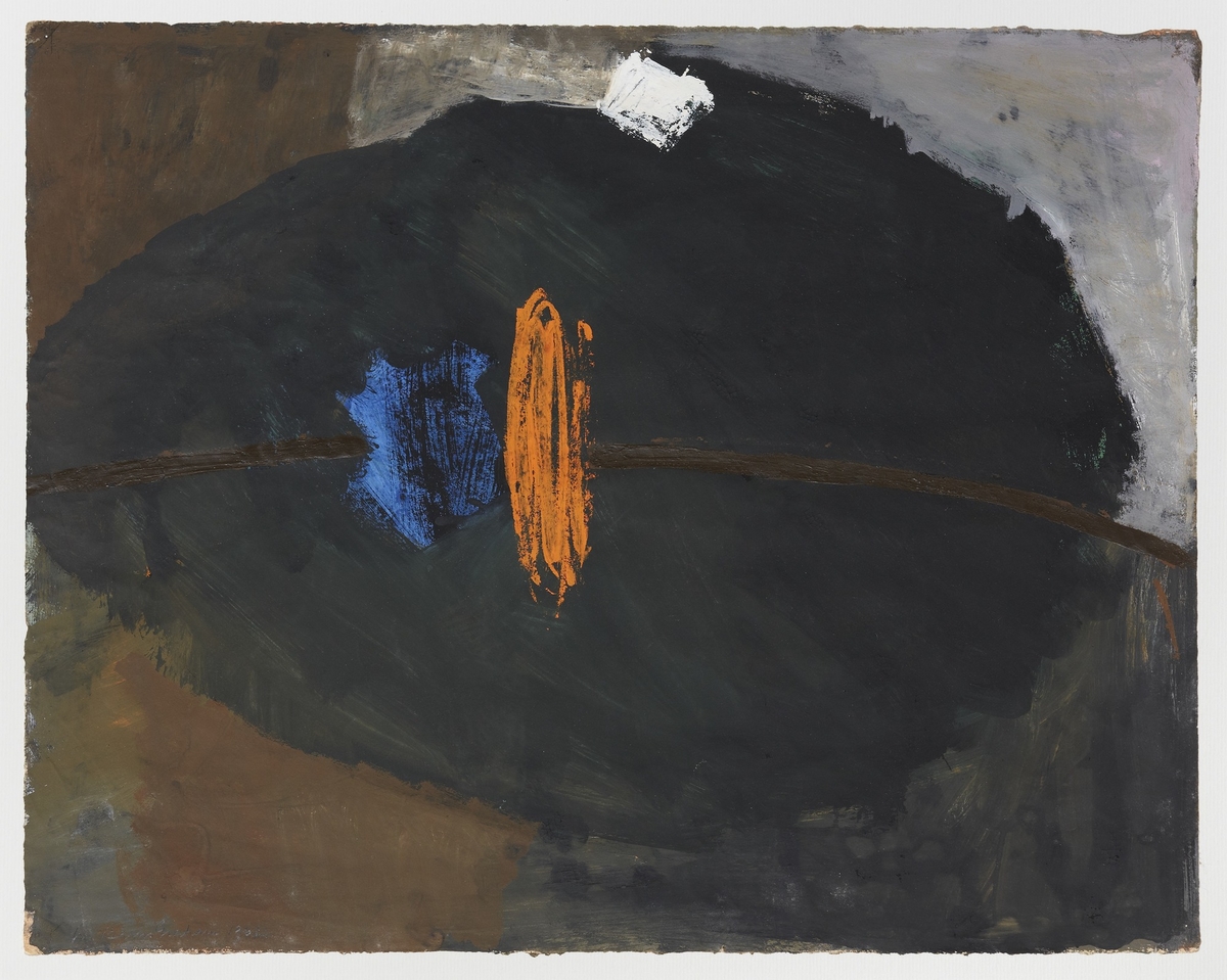 Black Form with Orange and Cobalt