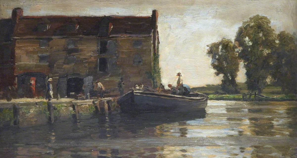 River Scene with a Barge