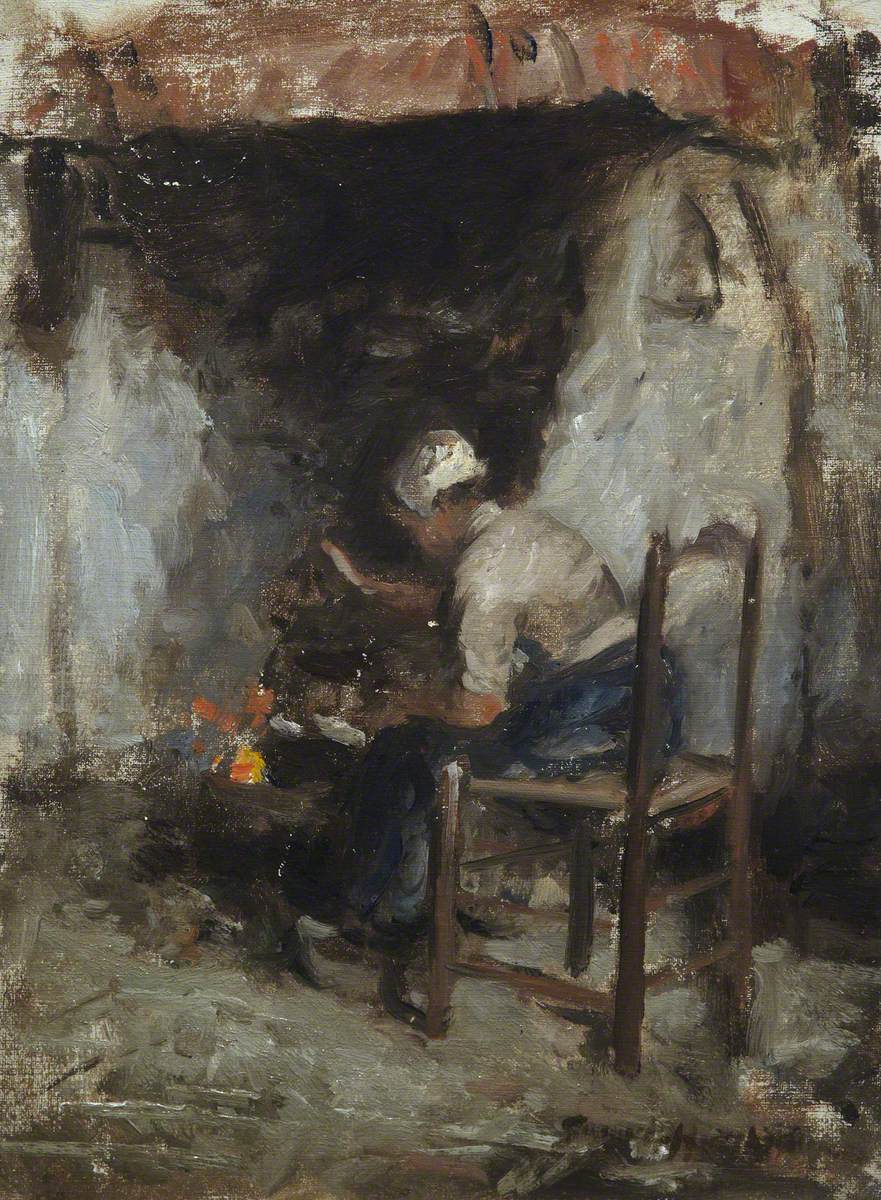 Woman at an Open Hearth