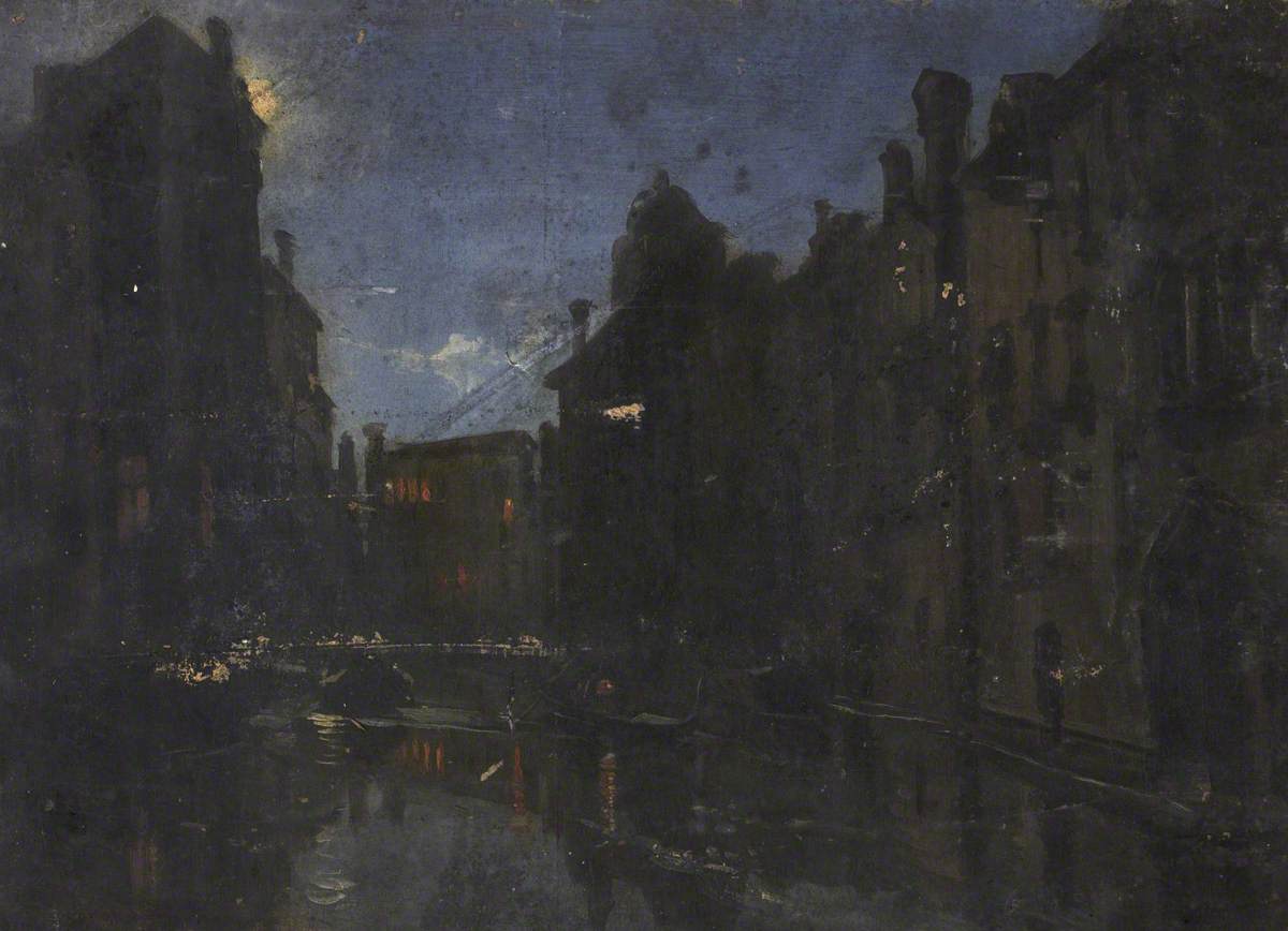 Houses and Water by Moonlight, Venice