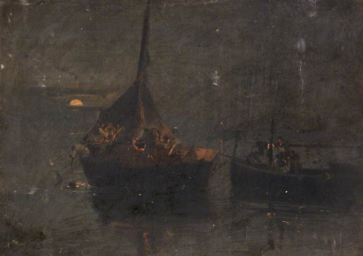 Neapolitan Fishing Boats at Night