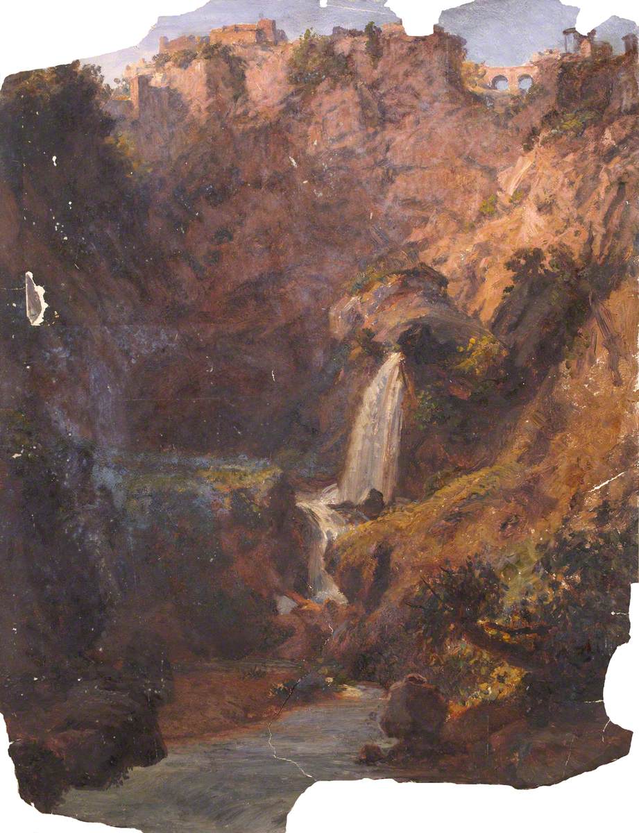 Waterfall in a Rocky Landscape