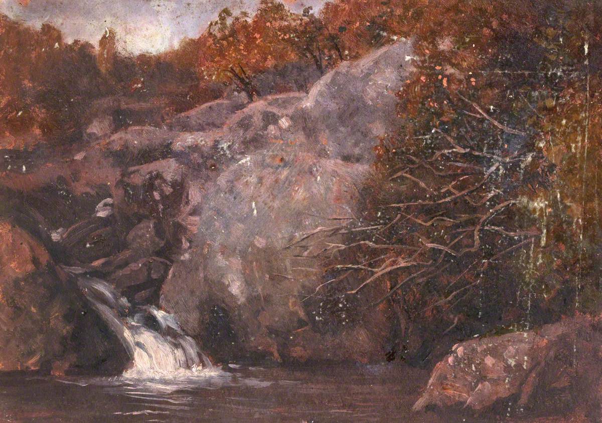 Rocks and a Small Waterfall