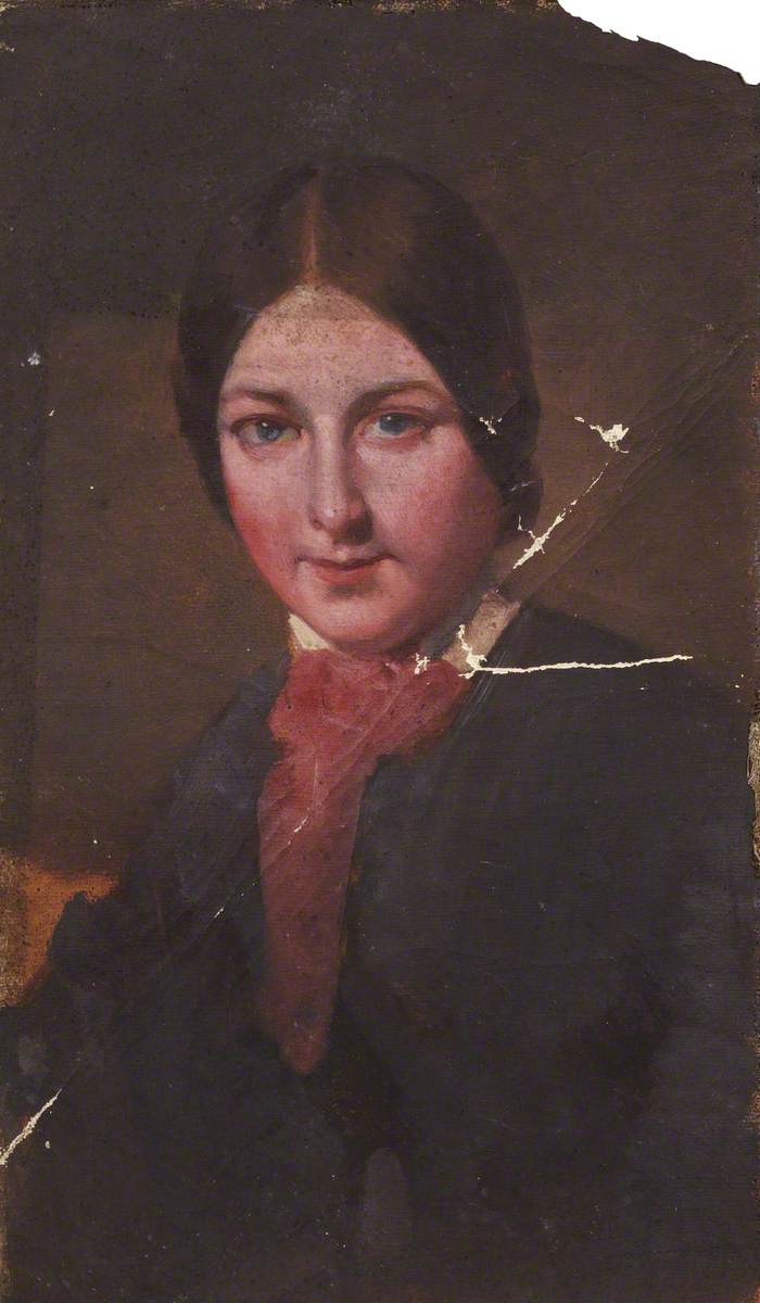 Portrait of a Woman with a Pink Bow
