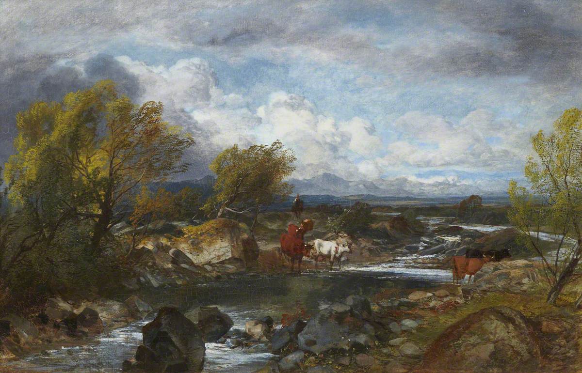 A River Scene with Cattle