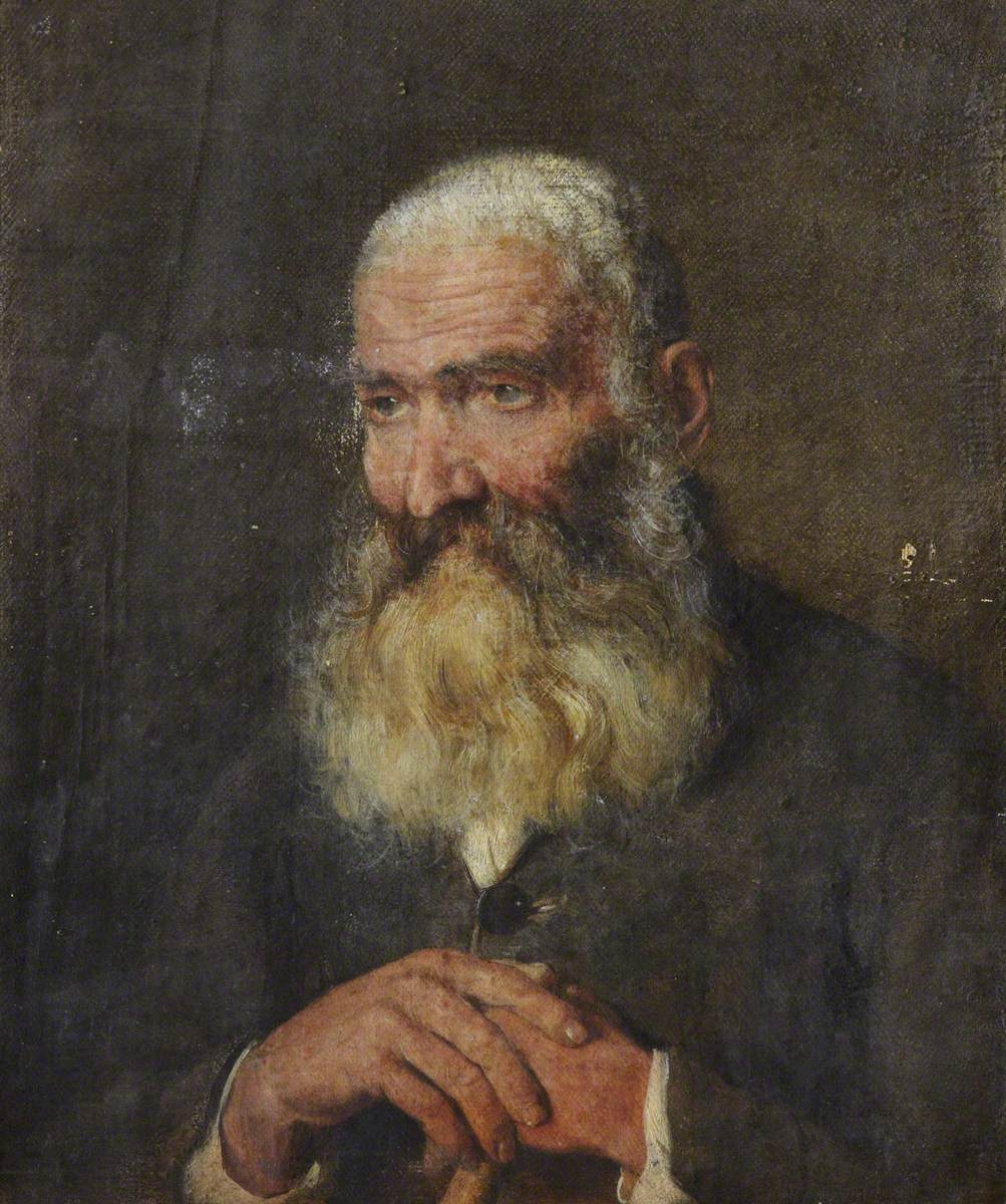 Portrait of a Man with a Long Beard and a Walking Stick